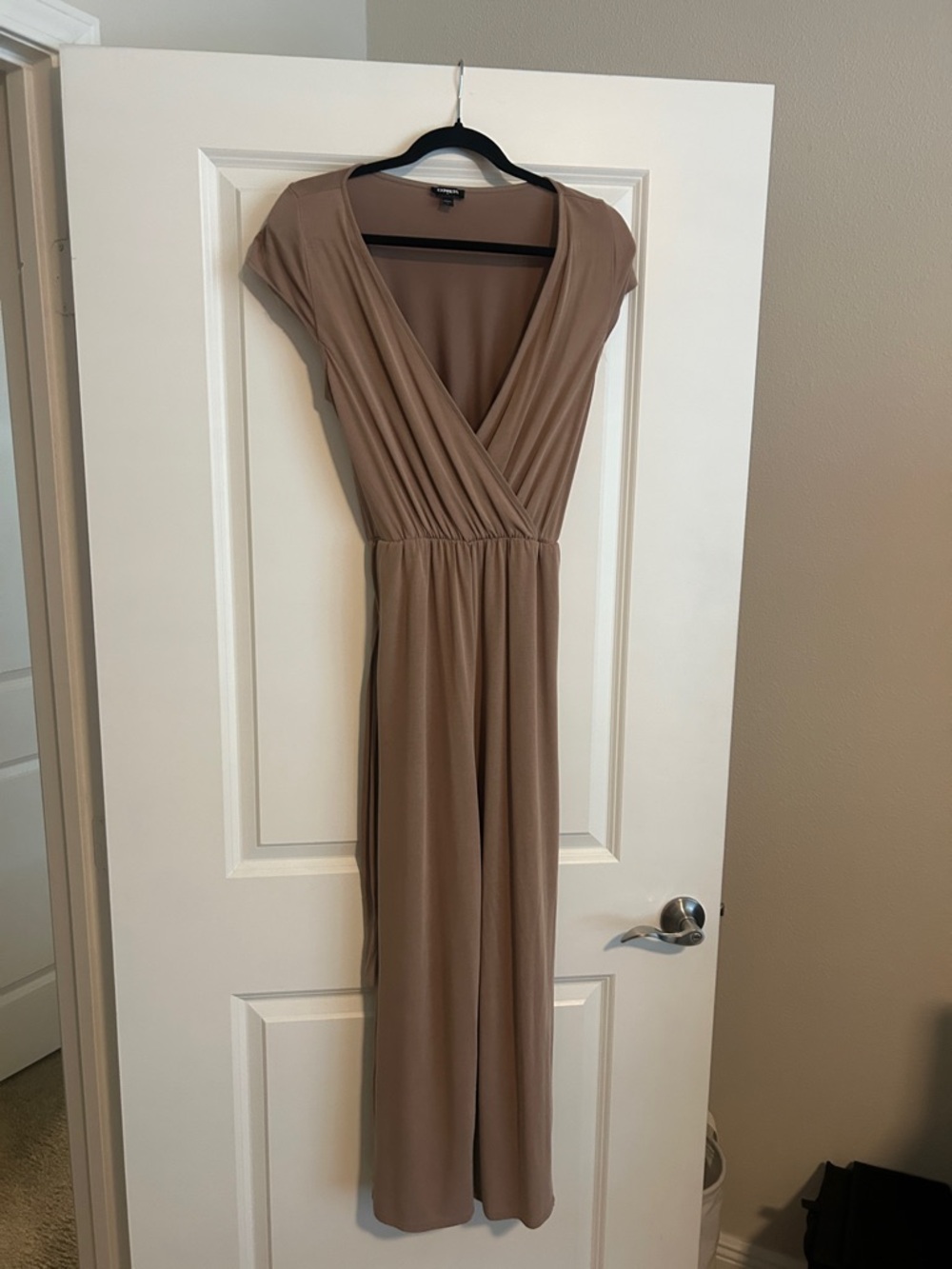 Express Taupe Brown Maxi Wrap Jumpsuit-Style Dress